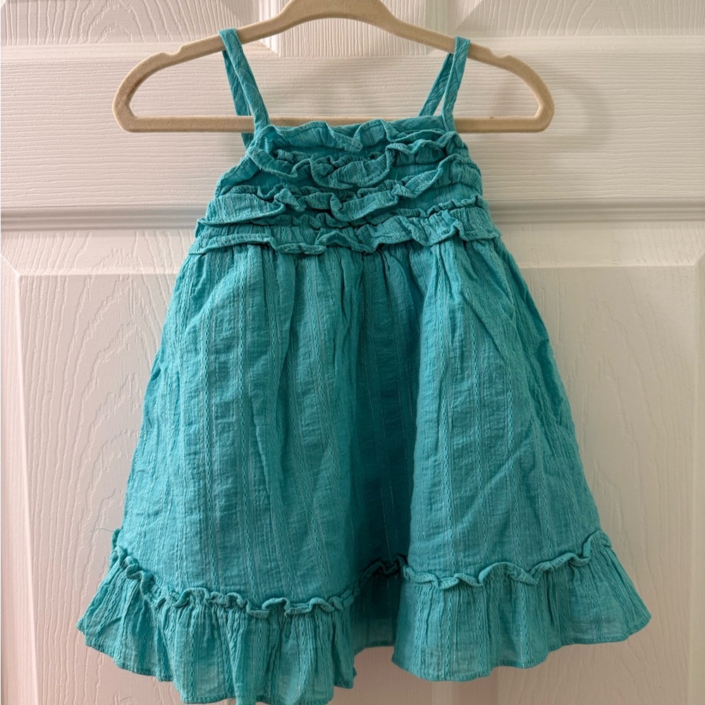 Penelope Mack Turquoise Ruffle Dress